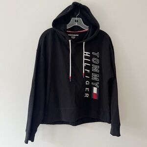 TOMMY HILFIGER Black Fleece Hoodie Sweatshirt